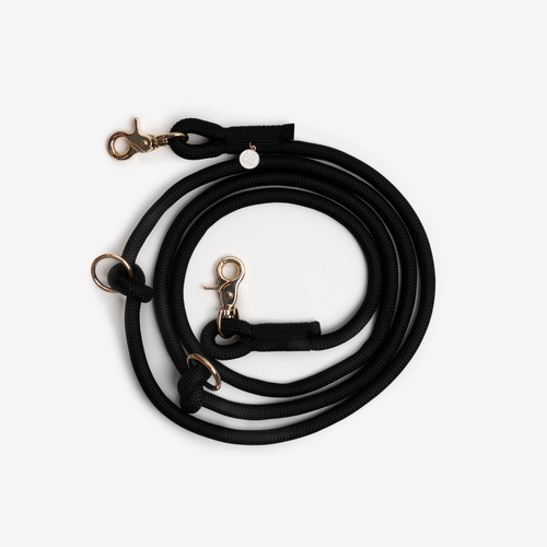 'Black' - Hands Free Braided Leash